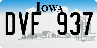 IA license plate DVF937