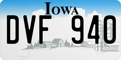 IA license plate DVF940