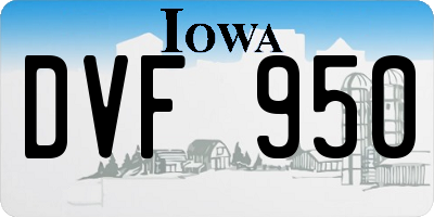 IA license plate DVF950