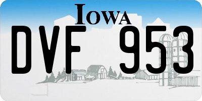 IA license plate DVF953