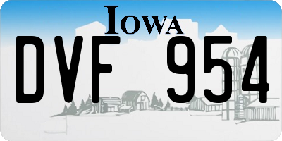 IA license plate DVF954