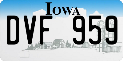 IA license plate DVF959
