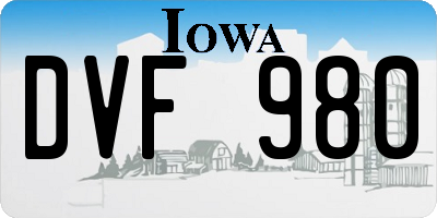IA license plate DVF980