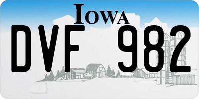 IA license plate DVF982