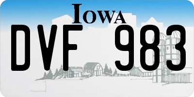 IA license plate DVF983
