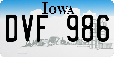 IA license plate DVF986