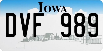 IA license plate DVF989