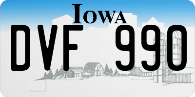 IA license plate DVF990