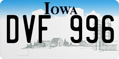 IA license plate DVF996