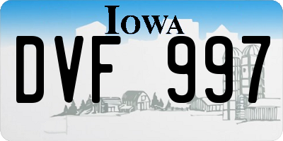 IA license plate DVF997