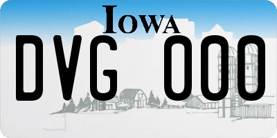 IA license plate DVG000