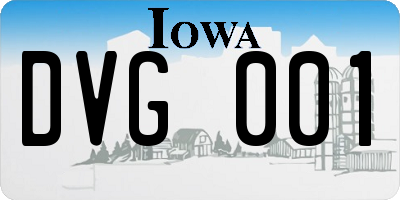 IA license plate DVG001