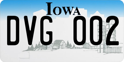 IA license plate DVG002