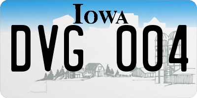 IA license plate DVG004