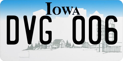 IA license plate DVG006