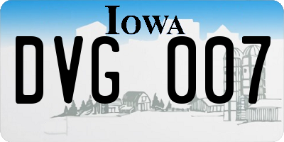 IA license plate DVG007