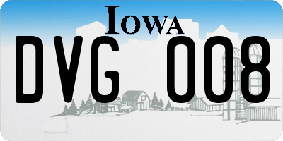 IA license plate DVG008