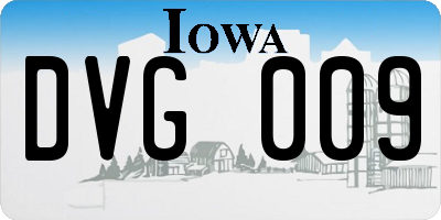 IA license plate DVG009