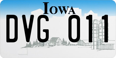 IA license plate DVG011