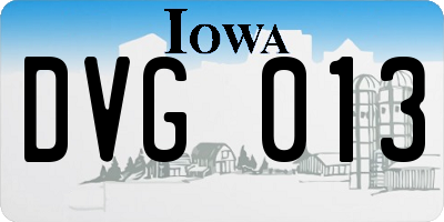 IA license plate DVG013