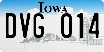 IA license plate DVG014