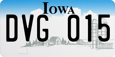 IA license plate DVG015