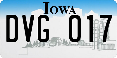 IA license plate DVG017