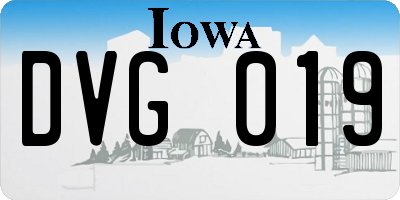 IA license plate DVG019