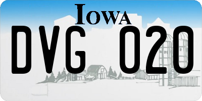 IA license plate DVG020