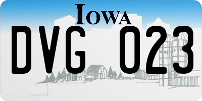 IA license plate DVG023