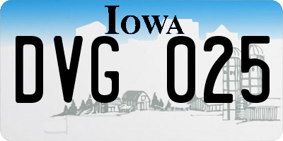 IA license plate DVG025