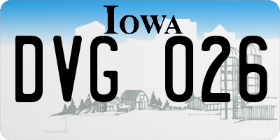 IA license plate DVG026