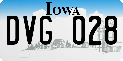 IA license plate DVG028