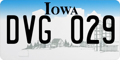 IA license plate DVG029