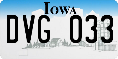 IA license plate DVG033