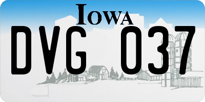 IA license plate DVG037