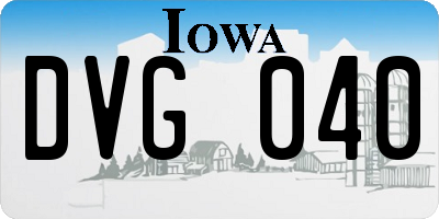 IA license plate DVG040