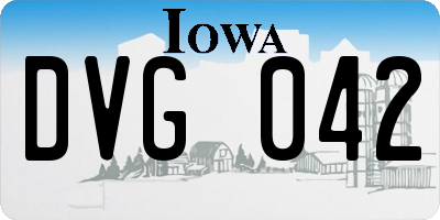IA license plate DVG042