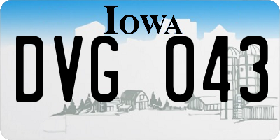 IA license plate DVG043