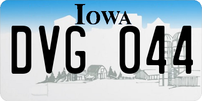 IA license plate DVG044