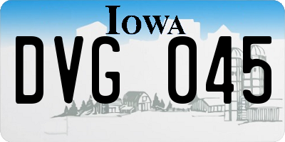 IA license plate DVG045