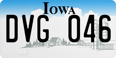 IA license plate DVG046