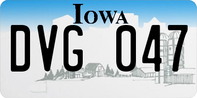 IA license plate DVG047