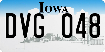 IA license plate DVG048