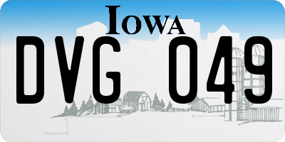 IA license plate DVG049
