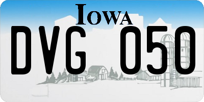 IA license plate DVG050