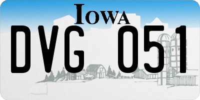 IA license plate DVG051