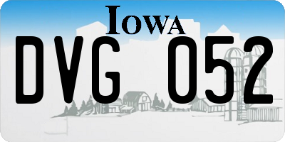 IA license plate DVG052
