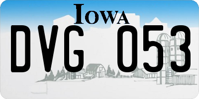 IA license plate DVG053