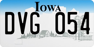 IA license plate DVG054